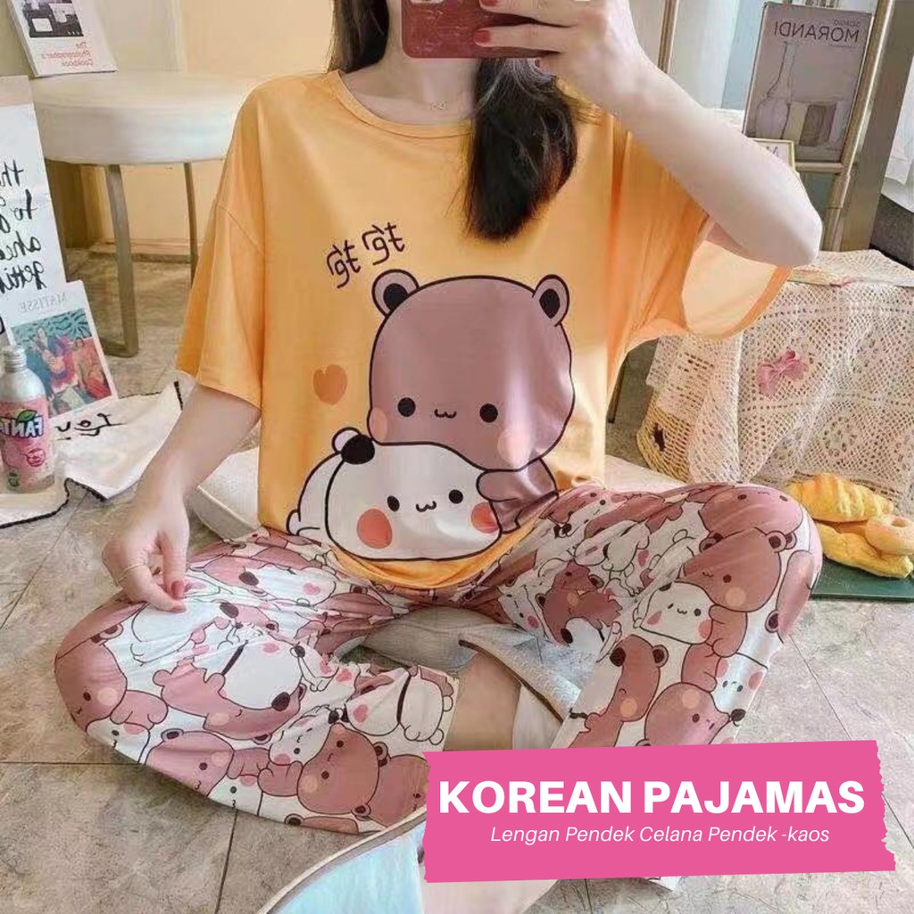 PIYAMA IMPORT KOREA STLYE CP LENGAN PENDEK