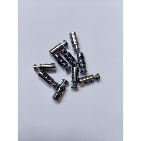 stopper metal tali serut cord lock besi model botol 2 lubang