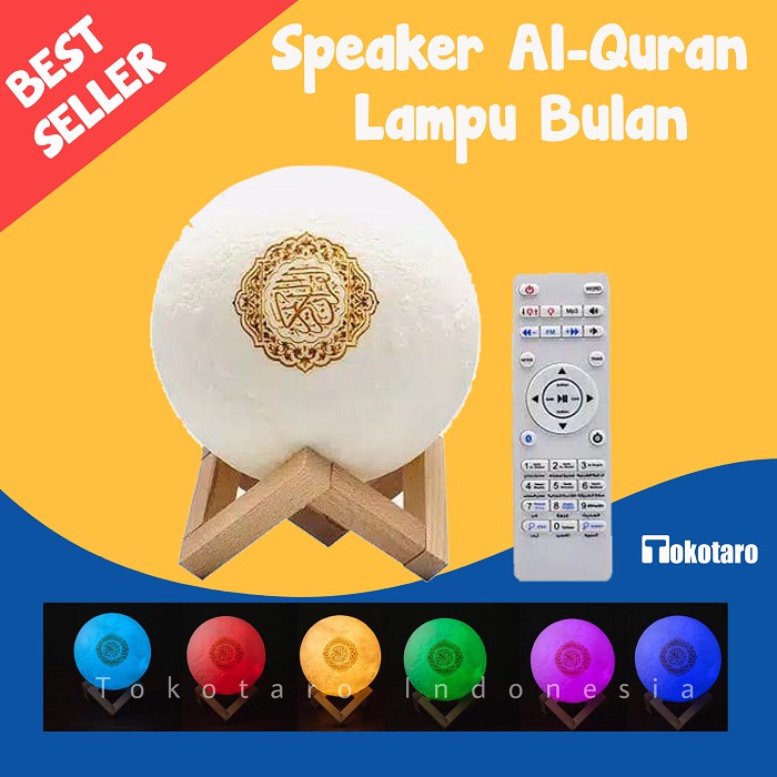 Speaker Quran Bulan Remote Lampu LED 30 Juz + Bluetooth Bisa COD Mirip Laluna