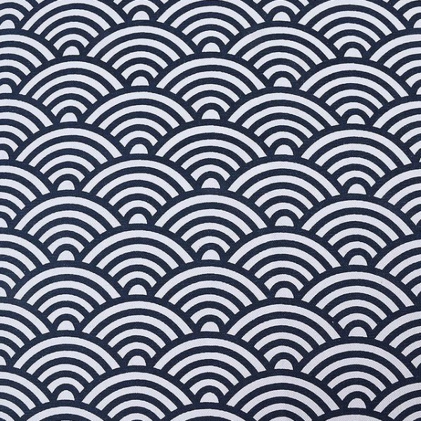 KAIN KANVAS IMPOR MOTIF JEPANG WARNA BIRU INDIGO/KAIN DIY/BAHAN KAIN