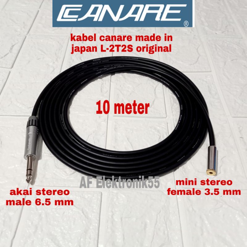 Kabel Canare Jack Akai Stereo 6.5 mm To Mini Stereo Female 3.5 mm 10 Meter