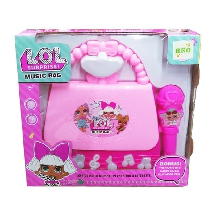 Mainan Anak Perempuan Microphone Music Bag LOL Surprise Tas Koper Mic Musik