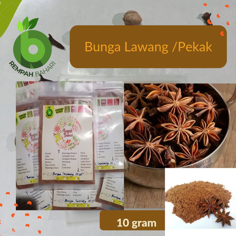 

Bunga lawang bubuk pekak bubuk kemasan eco pack 10 gram