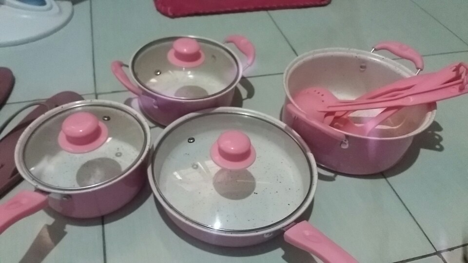 Panci Set Warna (13 Pcs Cookware Set) Panci Warna Set Lengkap Dengan Spatula
