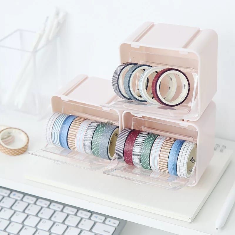 Storage Box Washi tape Selotip Organizer Stackable  Aksesoris