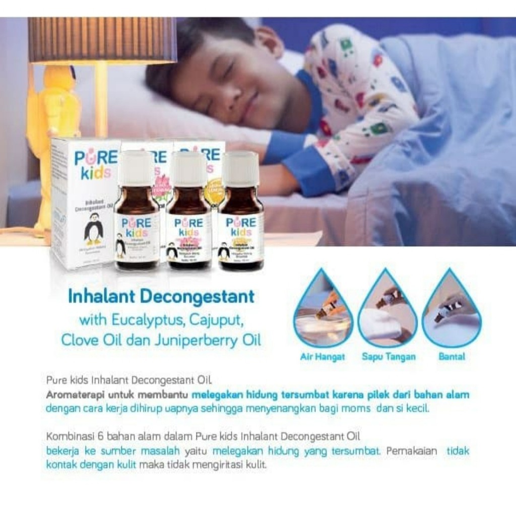 PURE KIDS Inhalant Decongestant Oil | Pelega Hidung Tersumbat | Therapy Oil Purekids