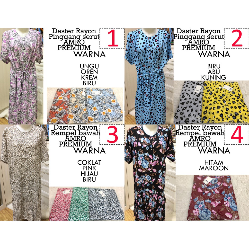 Daster Rayon AMRO PREMIUM Kancing Full Busui Baju Tidur Wanita