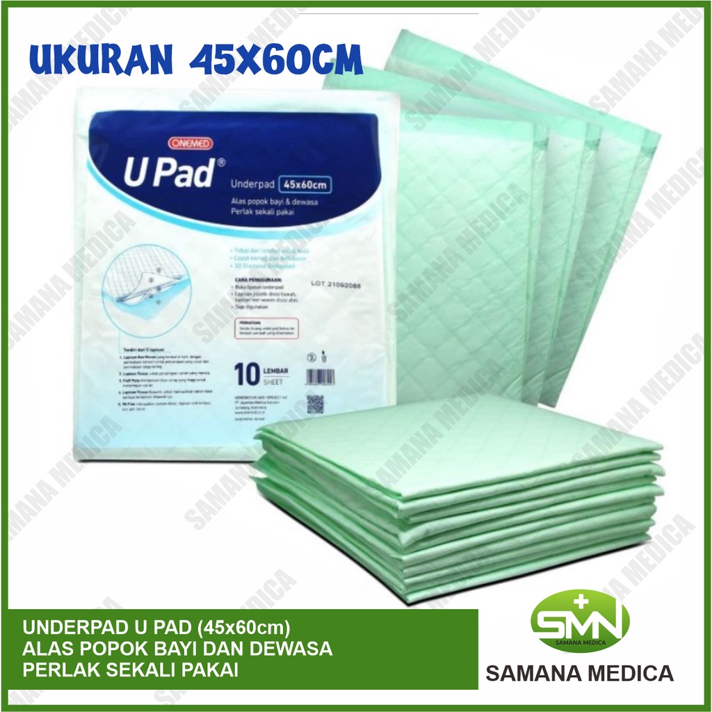 UNDERPAD UPAD ONEMED perlak alas popok 45x60cm dengan GEL PENYERAP (1 pack isi 10 lembar)