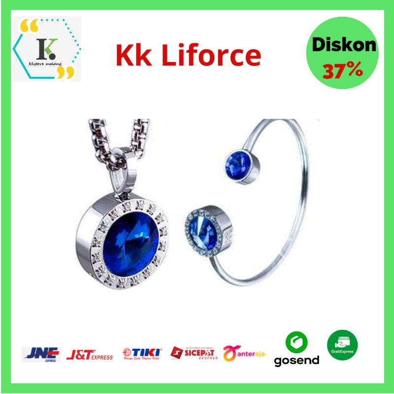 promo kalung kesehatan kk liforce blue sapphire crystal,gelang blue sapphire original kk indonesia