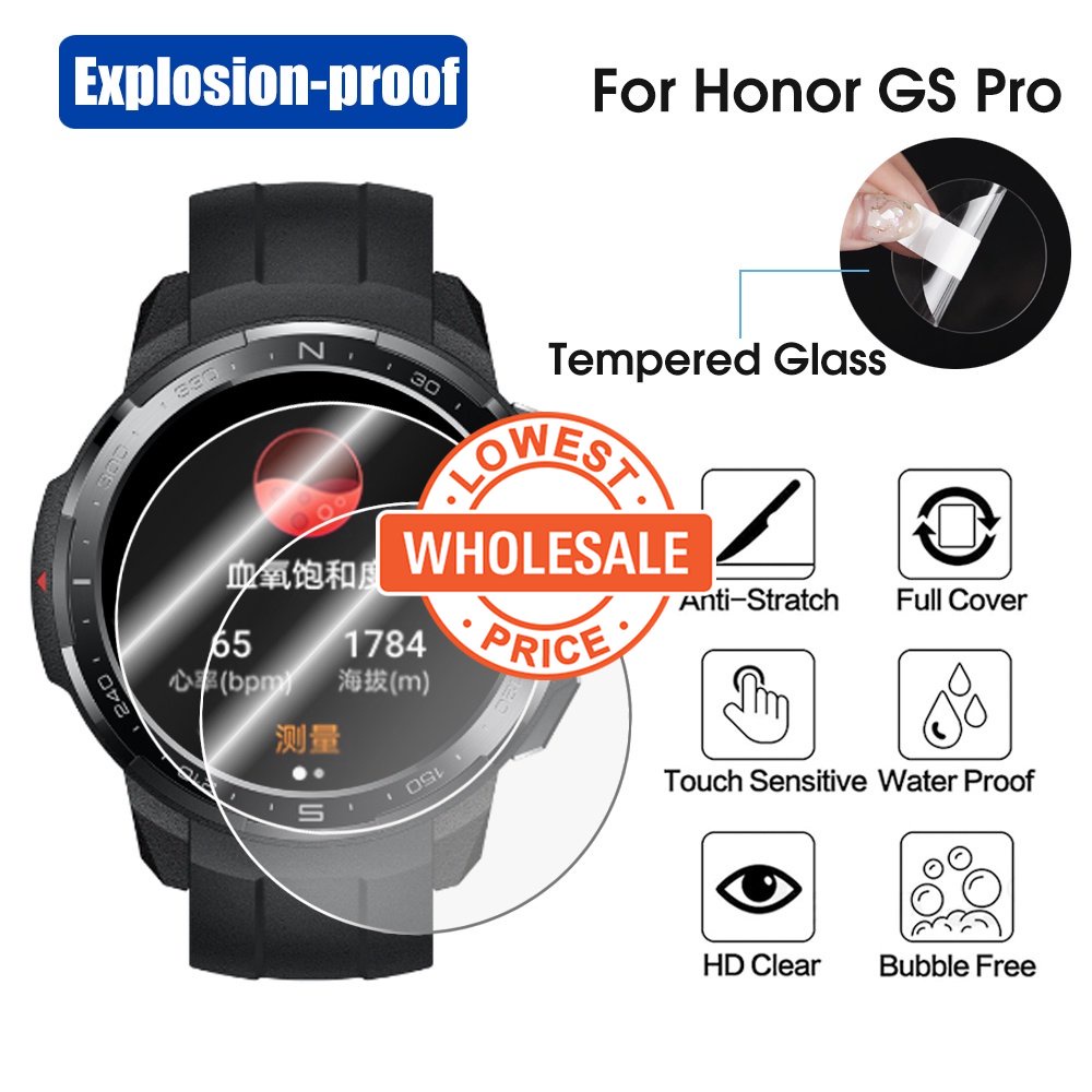 [Harga Grosir]1pc Pelindung Layar Tempered Glass 9H HD Premium Anti Gores / Air Untuk Huawei Honor Watch GS Pro