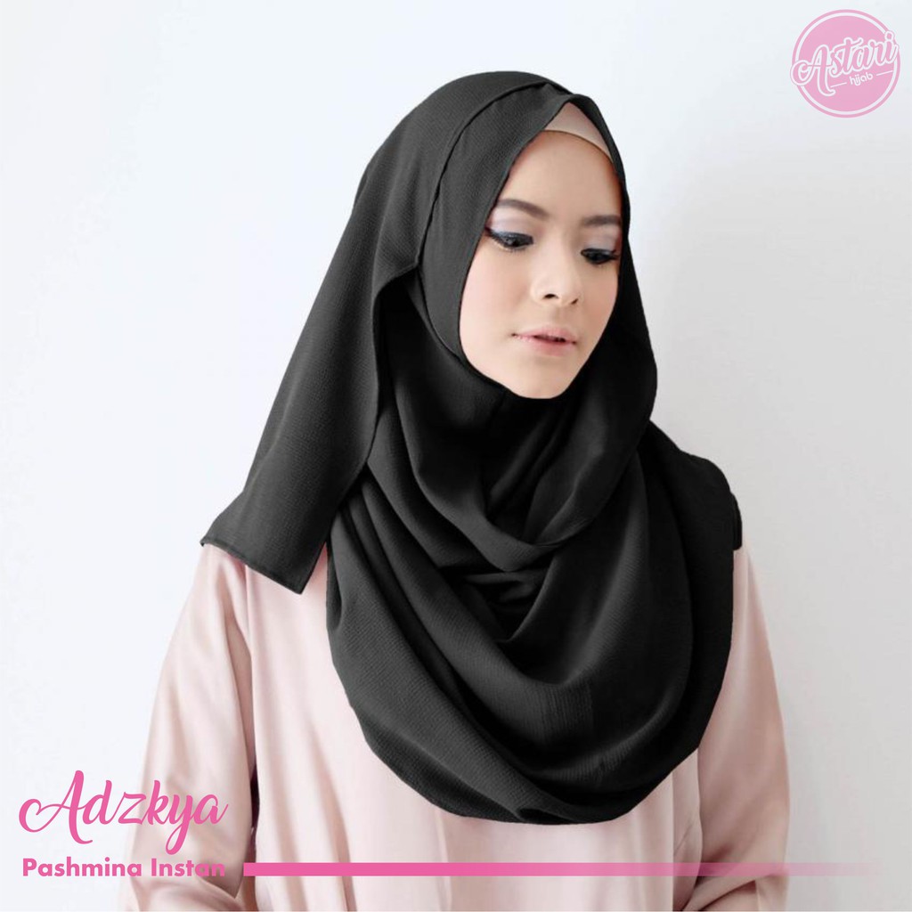  Jilbab  Pashmina Instan  Adzkya 1 Lubang Shopee Indonesia