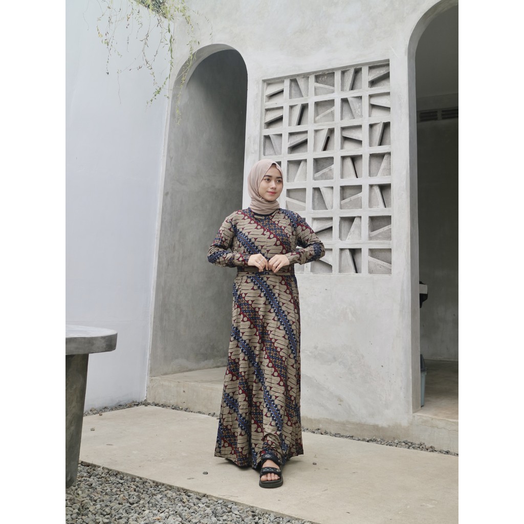 [ BAYAR DITEMPAT ] Calvin Jeans Murah // Gamis Batik // Gamis bahan Melar // Gamis Grosir Tanah Aban