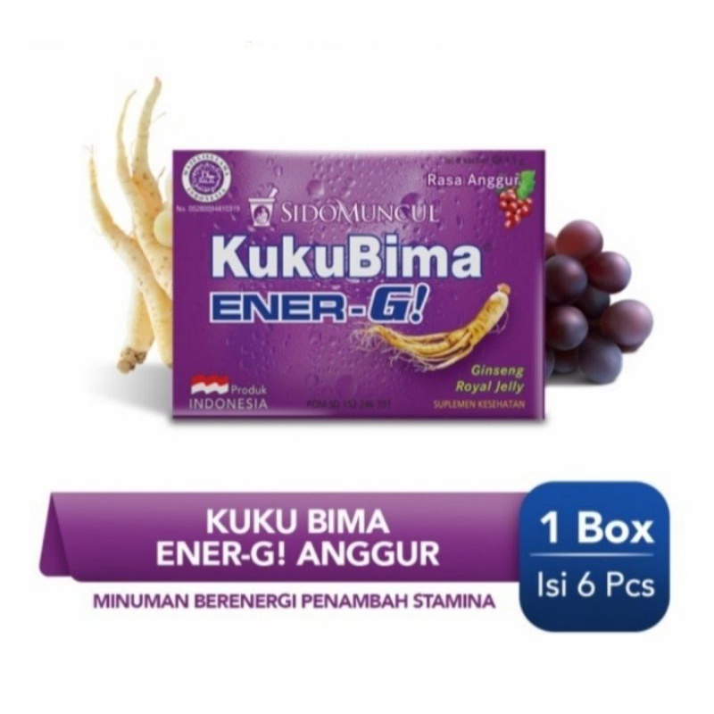 

KUKU BIMA ENERGI GINSENG ROYAL JELLY ANGGUR 6 SACHET KUKUBIMA