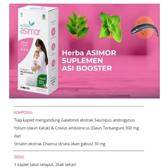 HERBA ASIMOR PELANCAR ASI [BOX] 30 KAPLET