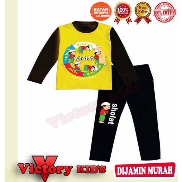 Victory kid's setelan/piyama tangan panjang anak laki-laki/perempuan 1-10 tahun