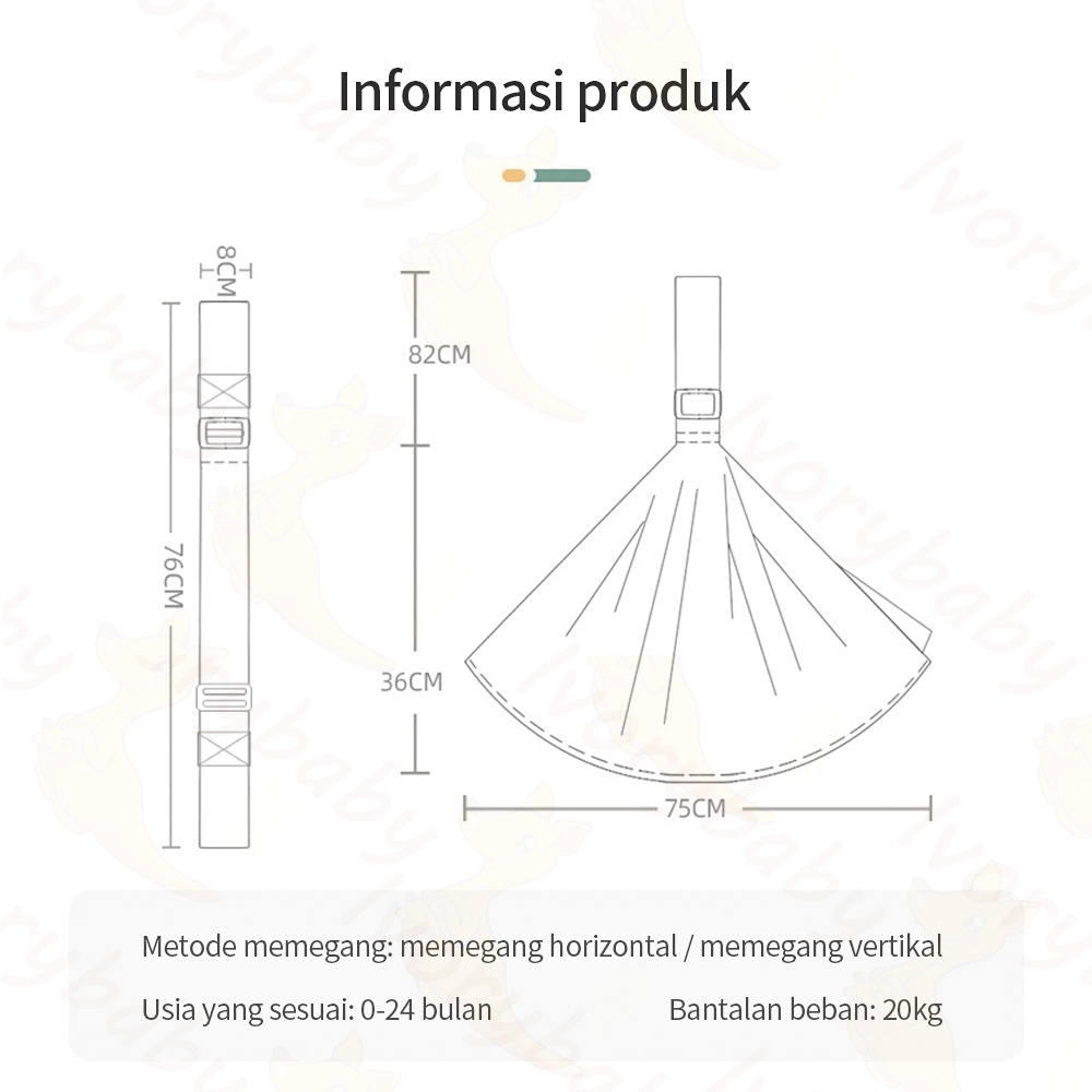 Ivorybaby Geos gendongan bayi meniru desain rahim baby carrier untuk 0-2 tahun