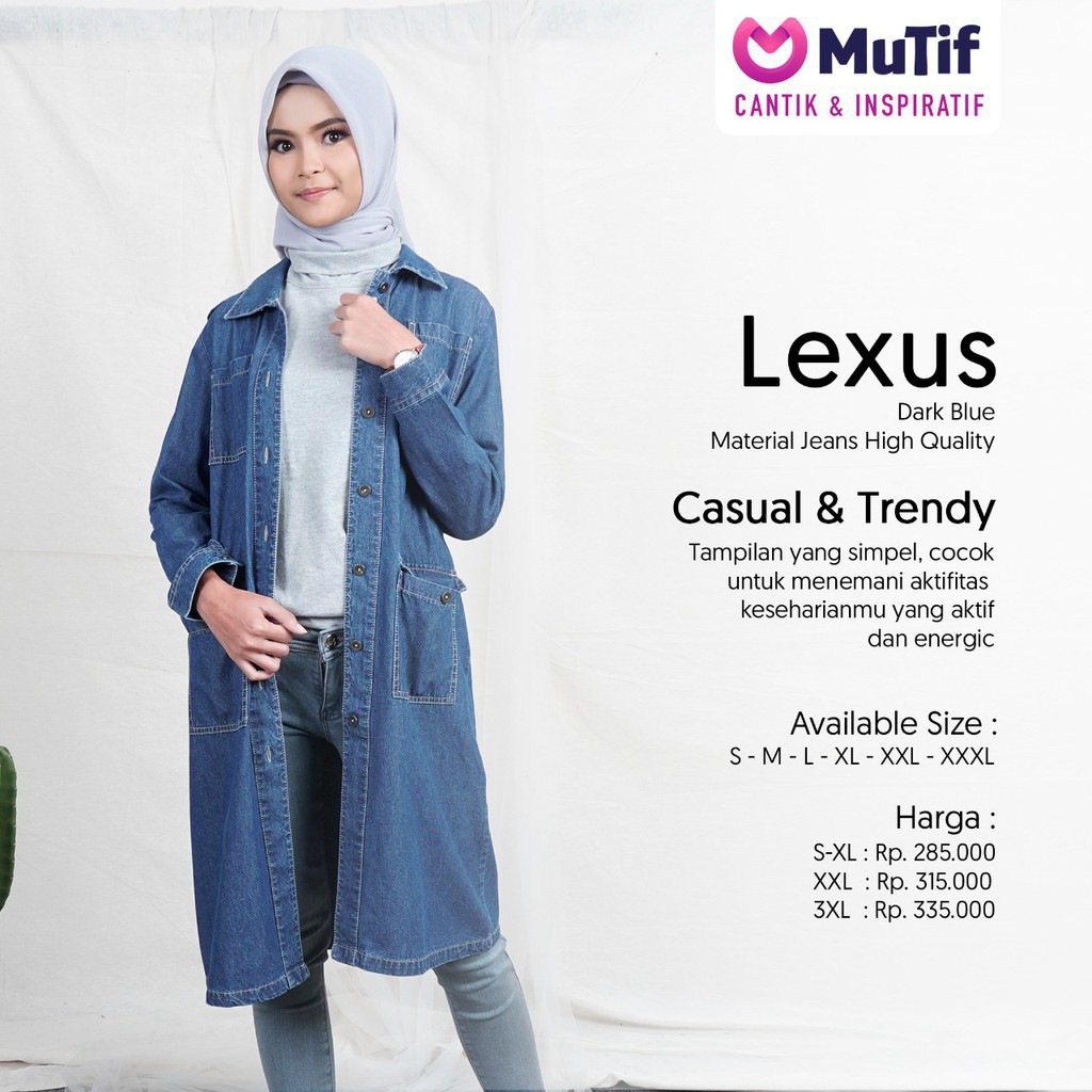 ES - (COD) MUTIF LEXUS Medium Blue SLXL XXL | Dark Blue SML XXL - SALE Atasan Tunik Jeans - Tunik Je
