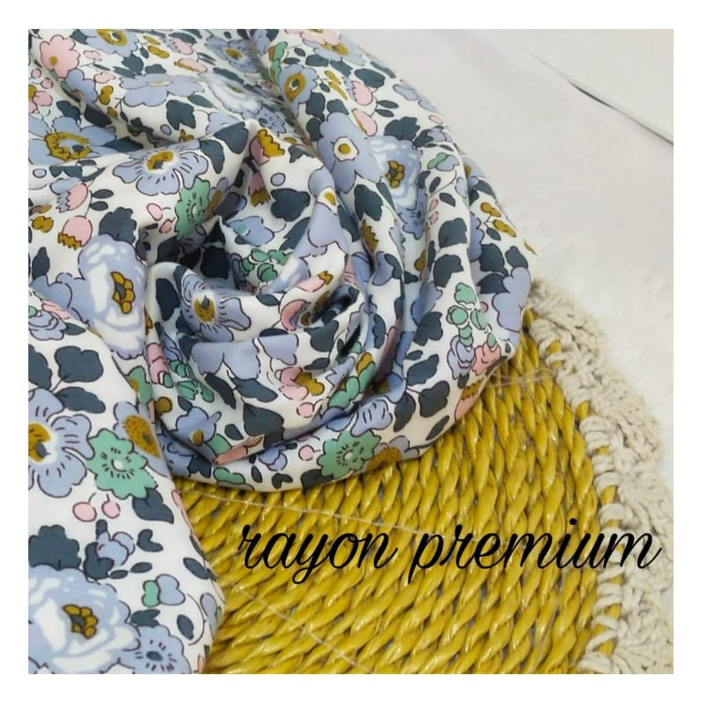 Kain Rayon Premium Motif Bunga