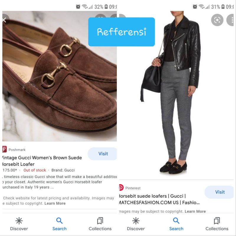 auth preloved sepatu loafer horsebit gucci suede vGc