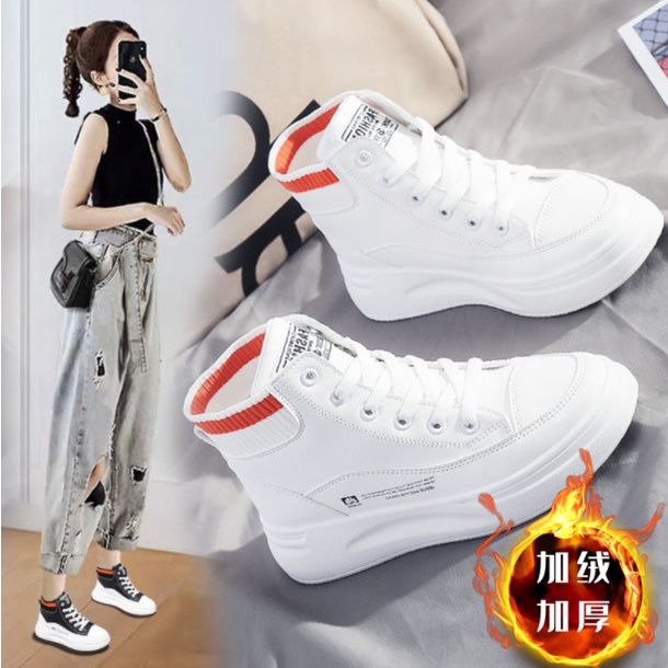 TBIG [COD] Sepatu Sneakers Import Shoes HTMISE Fashion Wanita Sepatu Korea Style Sekolah Kuliah High Top