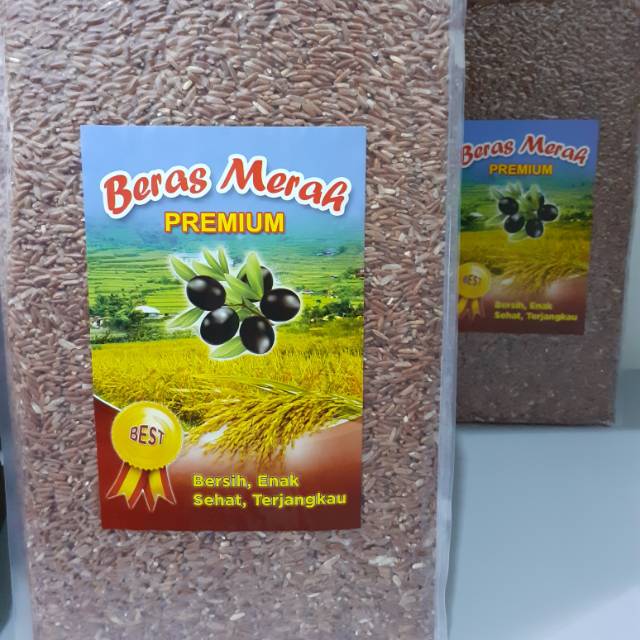 Beras merah uk 5kg, bersih, kualitas premium