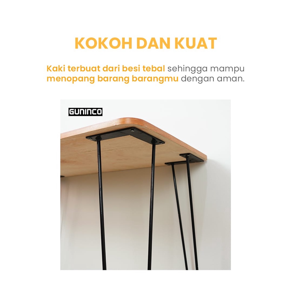 MEJA HAIRPIN 80X40 table meja kantor kayu meja belajar cafe interior 80cm GUNINCO-5