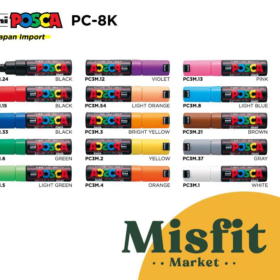 

⸨YoJ ♛⸩ UNI POSCA PC-8K Paint Marker (Broad Tip) PC8K //Restock