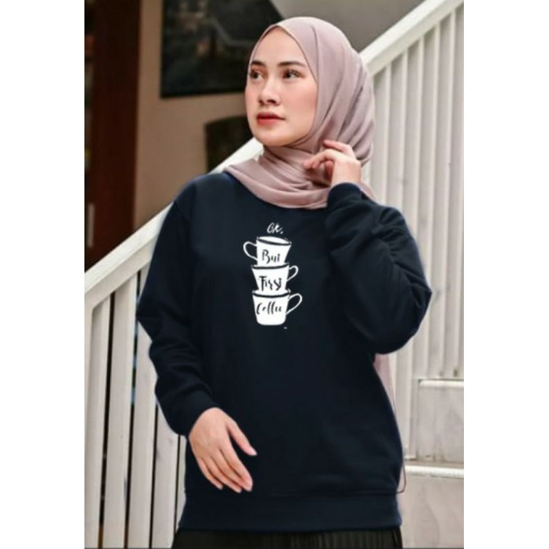 Kaos Lengan Panjang GELAS 3 / Kaos Sweatshirt / Atasan Wanita / Atasan Wanita Lengan Panjang