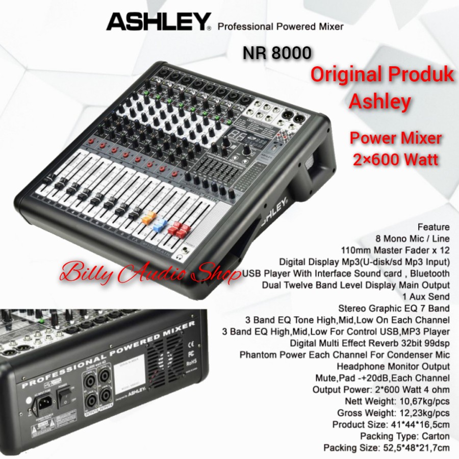 POWER MIXER ASHLEY 8 CHANNEL NR 8000