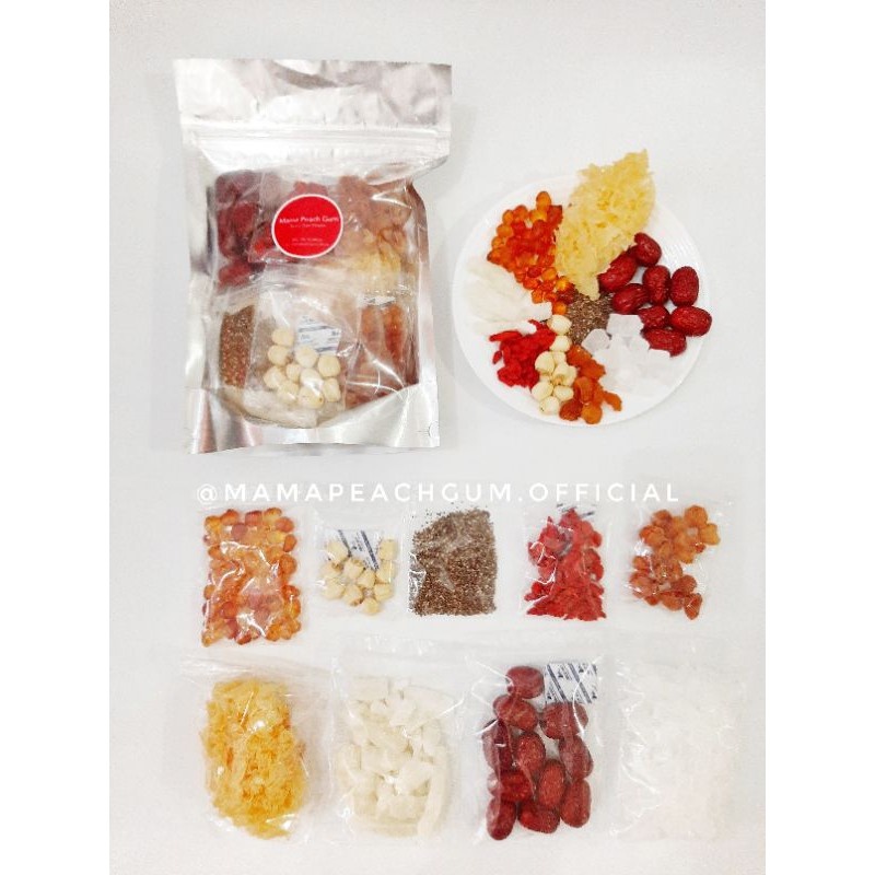 Peach gum Dessert size L SUPER A+ 10mangkok ,setiap pembelian 1pack PGD L FREE spt gbr