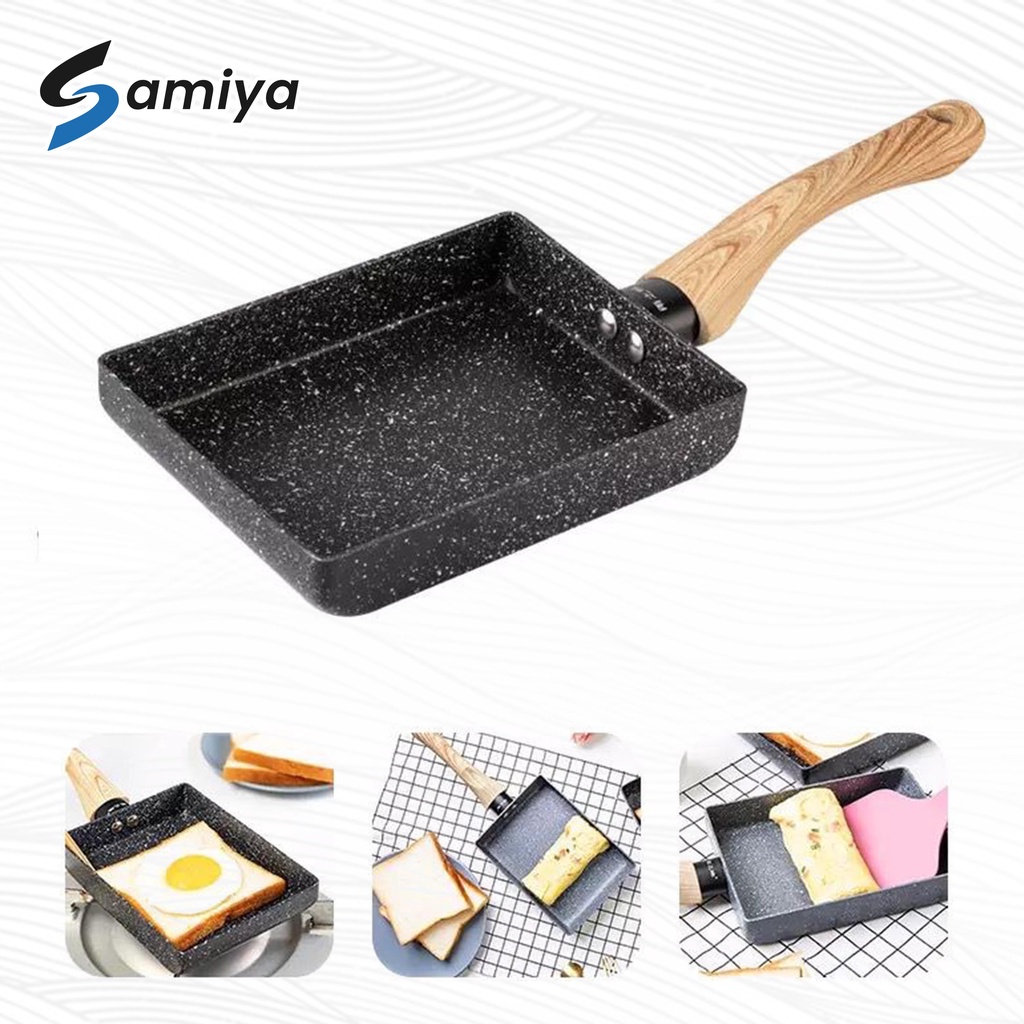 fry pan square 13x18cm / wajan penggorengan frying pan kotak persegi anti lengket non stick