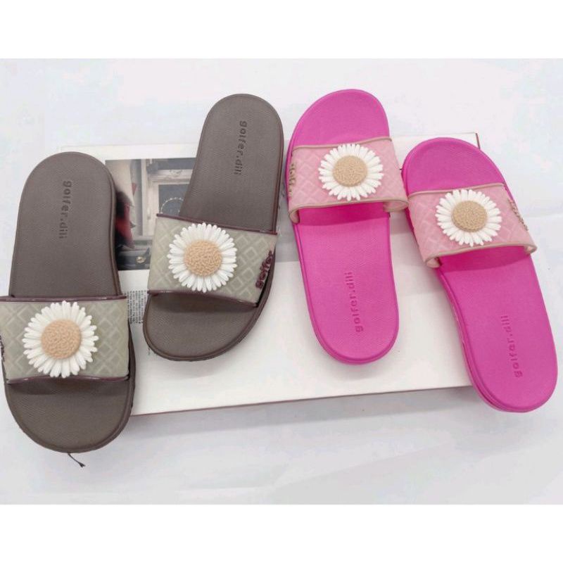 SANDAL Slip On Wanita Bahan Karet Tidak Licin Simple Murah 601 Ukuran36 37 38 39 40