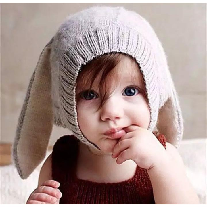 Topi Kupluk Rajut Anak Bayi Rajut Bunny