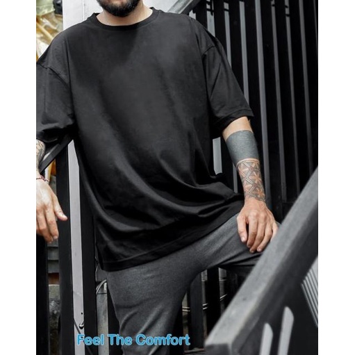 ♦ KAOS PRIA / KAOS POLOS / T SHIRT / OVERSIZE - Putih, S ➦