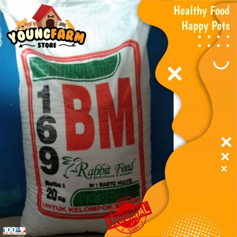 PAKAN KELINCI MERK BM 169 (Repack 1Kg)