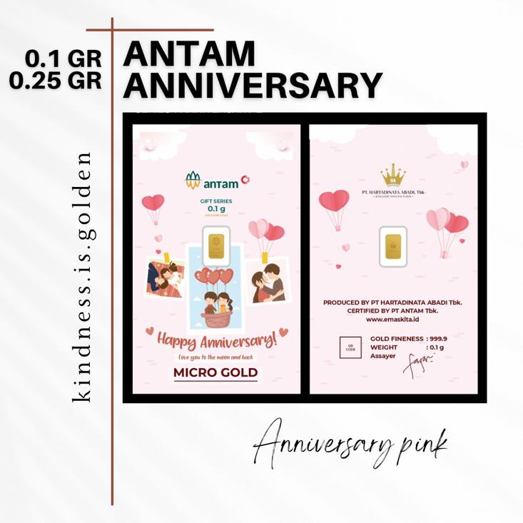 Anniversary Pink - Antam Gold Gift Series Kado Emas Anniversary 0,1 Gram 0,25 Gram