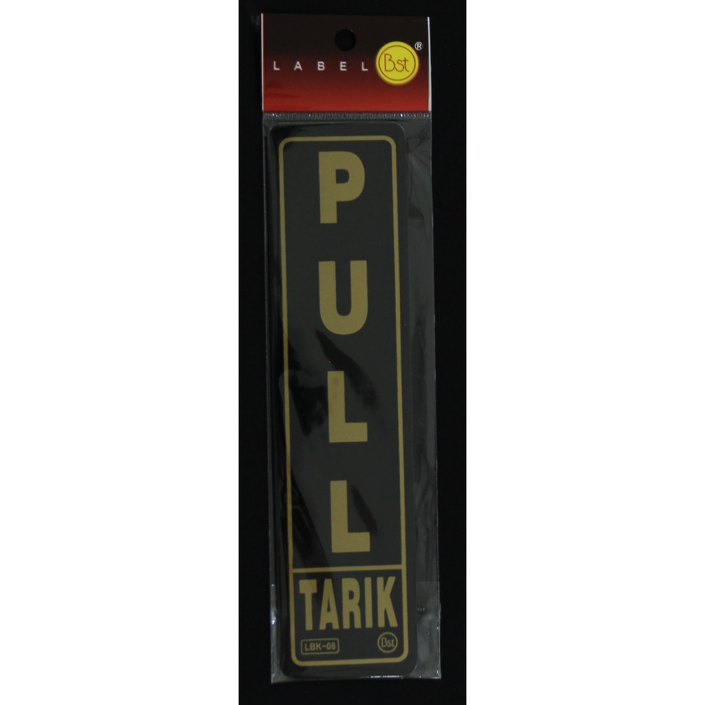

Label Akrilik Pull/Tarik Hitam Gold