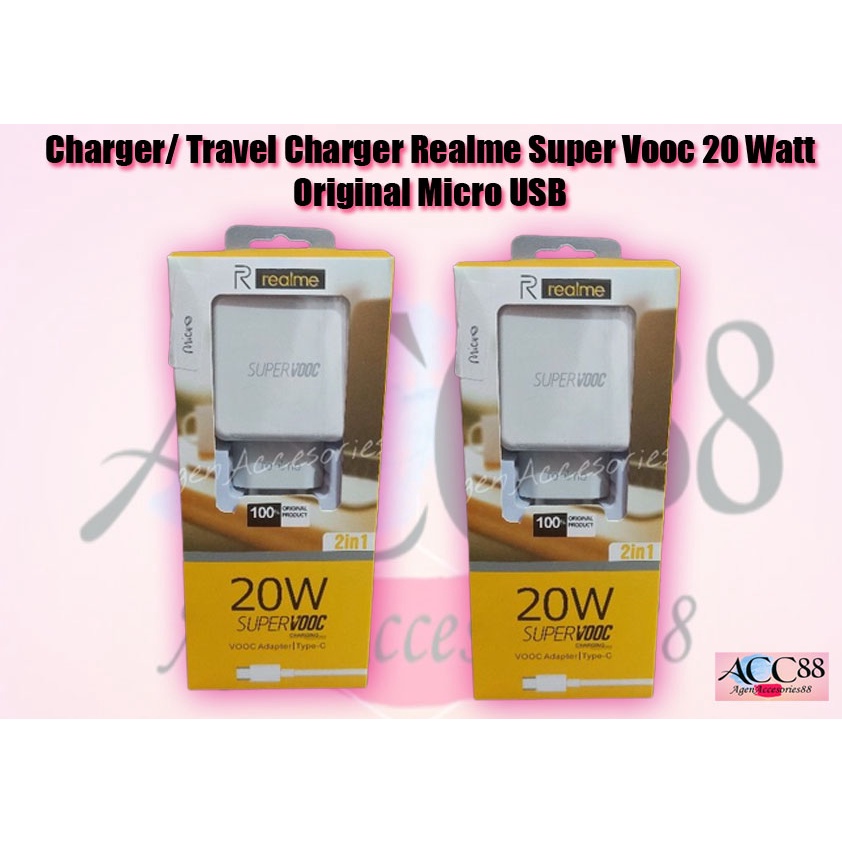 Charger/ Travel Charger Realme Super Vooc 20 Watt Original Micro USB