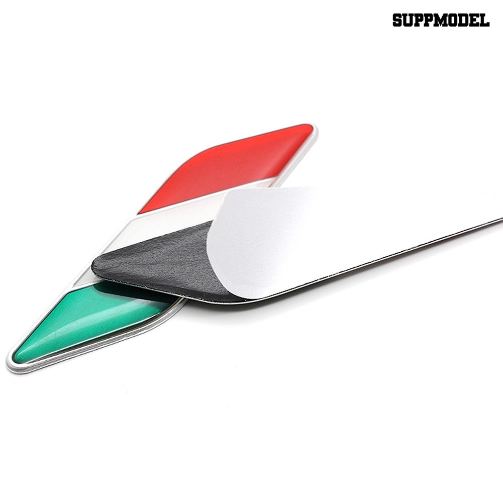 Car 2Pcs Stiker Emblem Bendera Italia 3D Anti Air Untuk Dekorasi Mobil