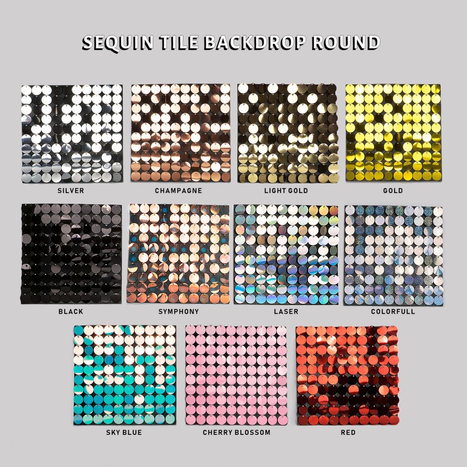 SEQUIN TILE BACKDROP WALL PANEL ROUND