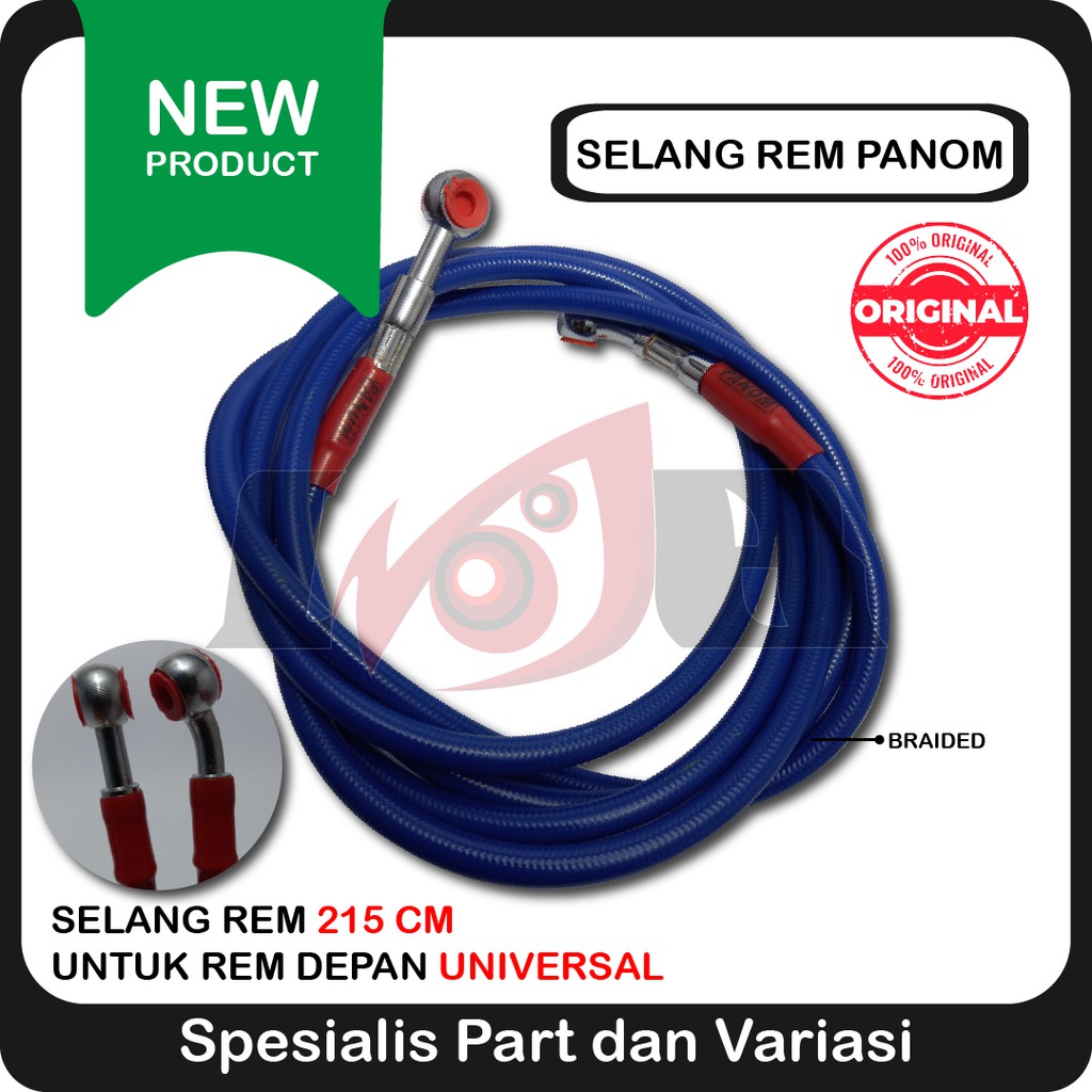 Murah Selang Rem Cakram Depan 215cm Universal Brake Hose Kawat Besi