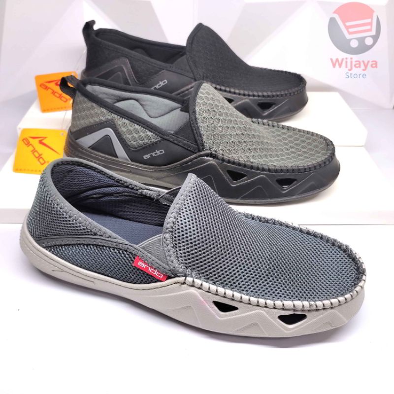 Sepatu Slip On Pria ANDO Kualitas Terbaik untuk Kebutuhan Sehari-hari BEST ROCKFIRE MONREAL