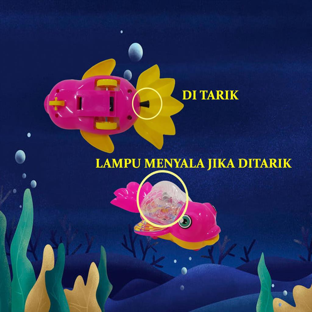 Mainan Anak Tarik Ikan/ Mainan Ikan Koki Tarik Lampu 104