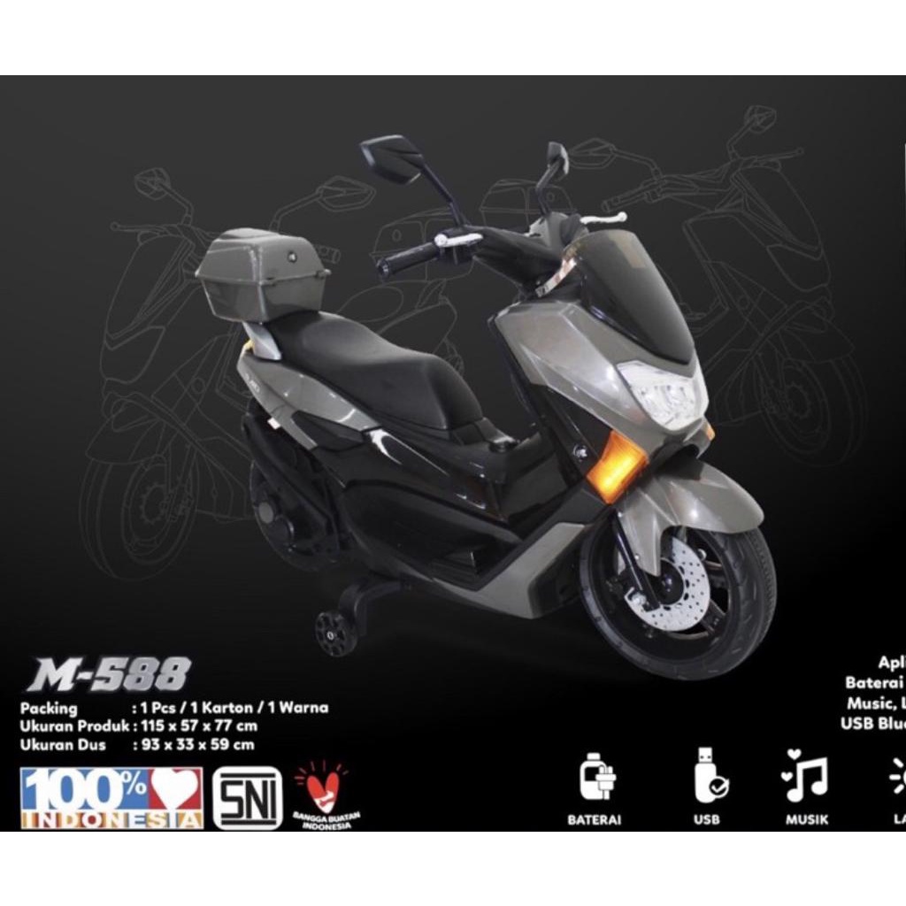 TERMURAH!!! Mainan Anak Motor Aki Model Yamaha Nmax M-588 RAID