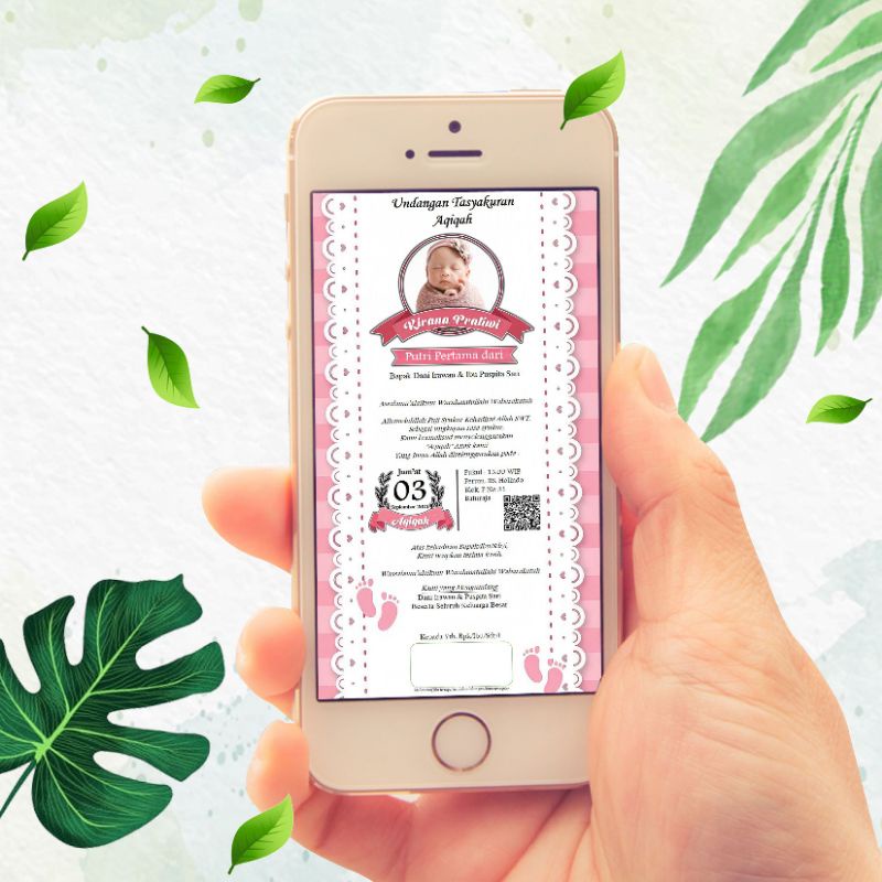 Undangan Digital Aqiqah/Khitan JPG/FOTO (AQ7)