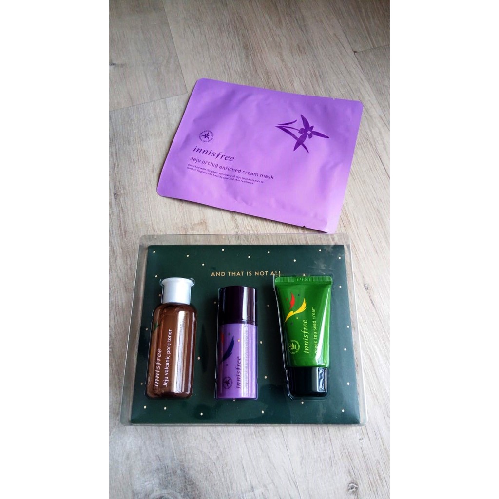 Innisfree jeju volcanic pore toner, orchird enriched essence etc