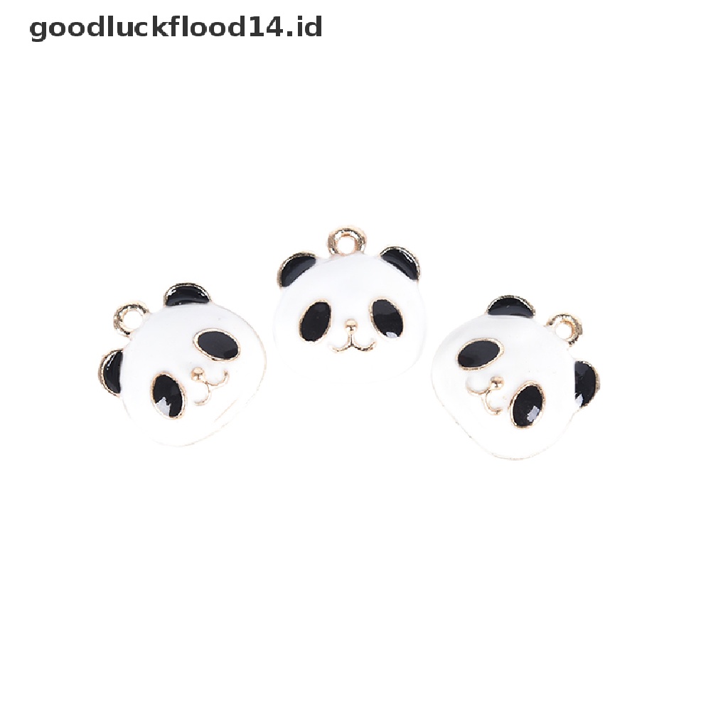 [OOID] 10Pcs/Set Cute Panda Animals Alloy Enamel Charms Pendant DIY Craft Jewelry Gift ID