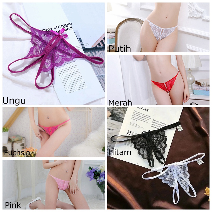 Sexy G String Lingerie Mini Thong Open Crotch Celana Dalam Girl 3C052