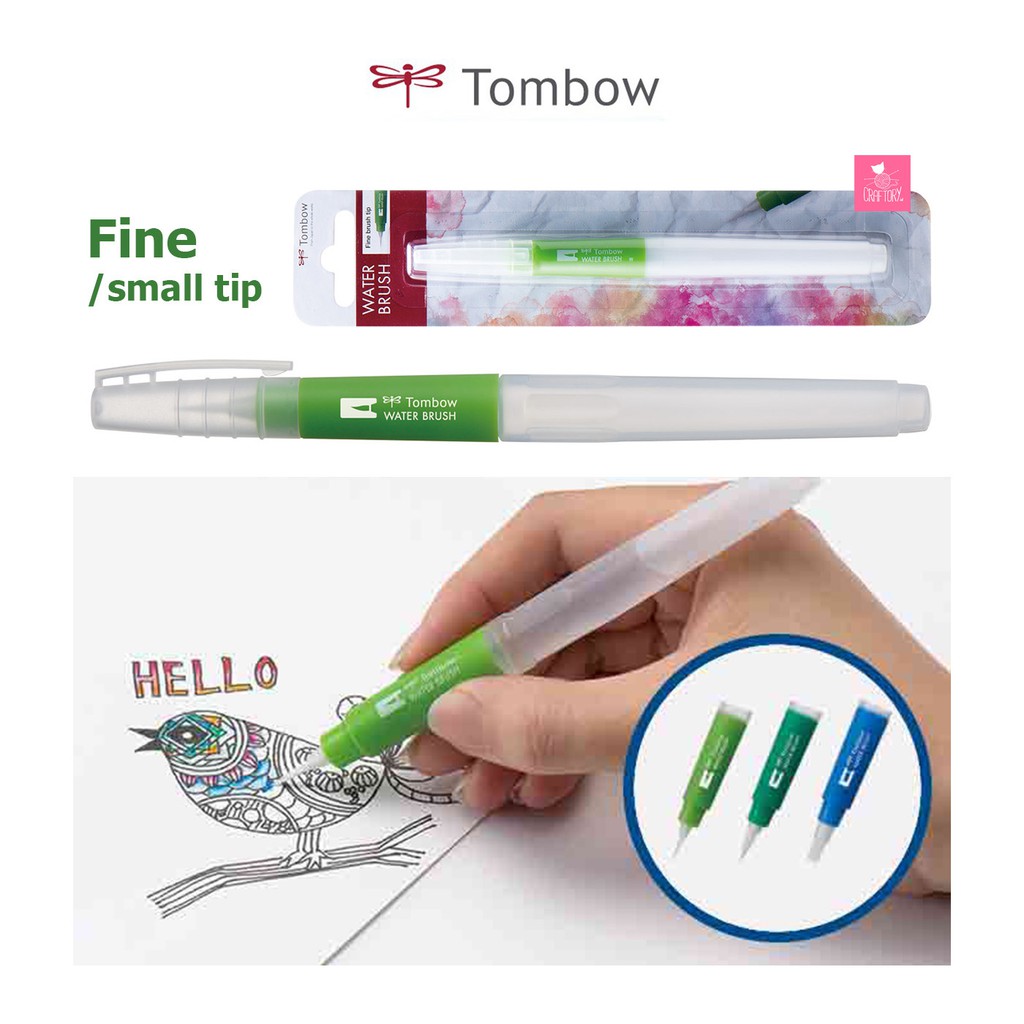 

Tombow WATER BRUSH Tank - Fine Small / Kuas Cat Lukis Bertabung Ujung Kecil Brush Barrel Refillable