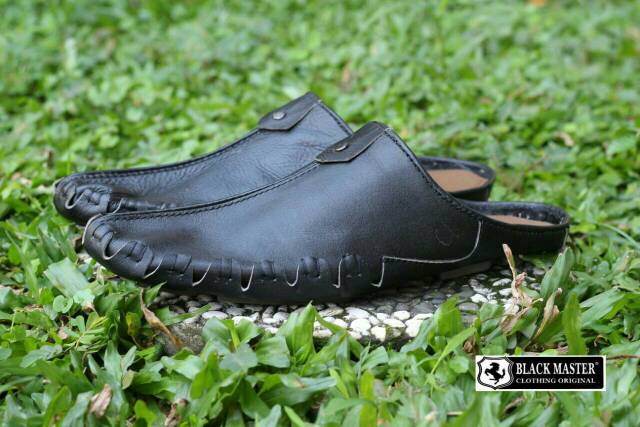 SEPATU BUSTONG KULIT ASLI BLACKMASTER TUTONG ORIGINAL SEPATU SLIP ON SLOP SANTAI MURAH NYAMAN KULIT CH